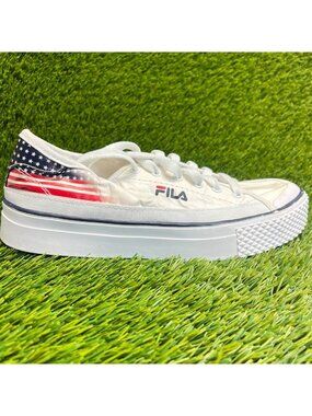 Fila Monroe Americana Womens Size 7.5 White Red Athletic Walking Shoes Sneakers